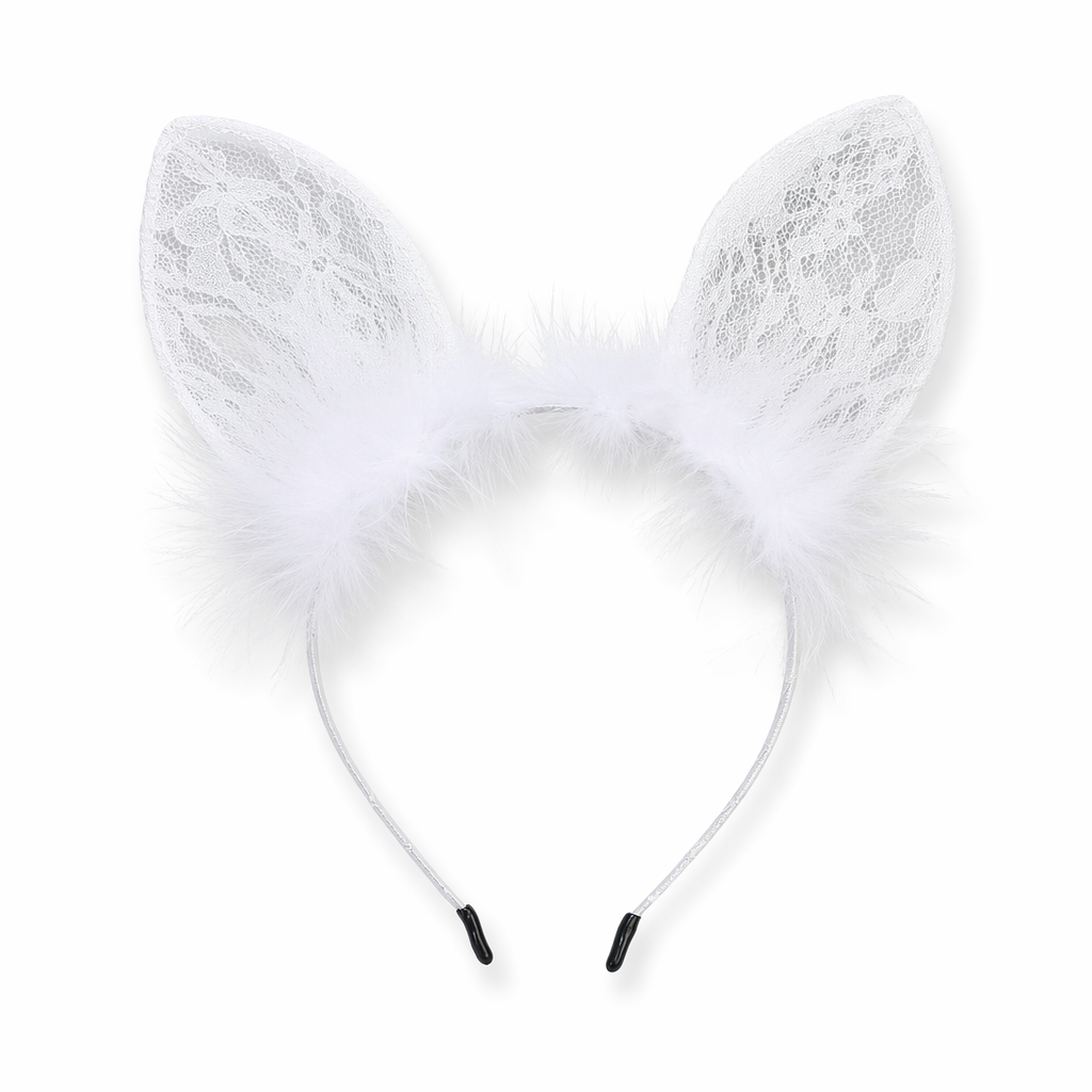 Cute Headband with Cat Ears White 5