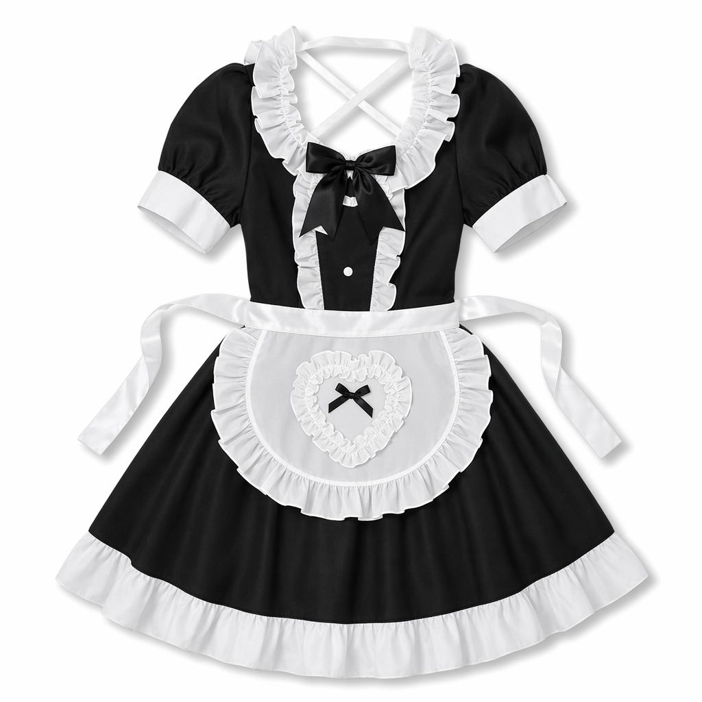 Japanese Lolita Cosplay Maid Outfit Black