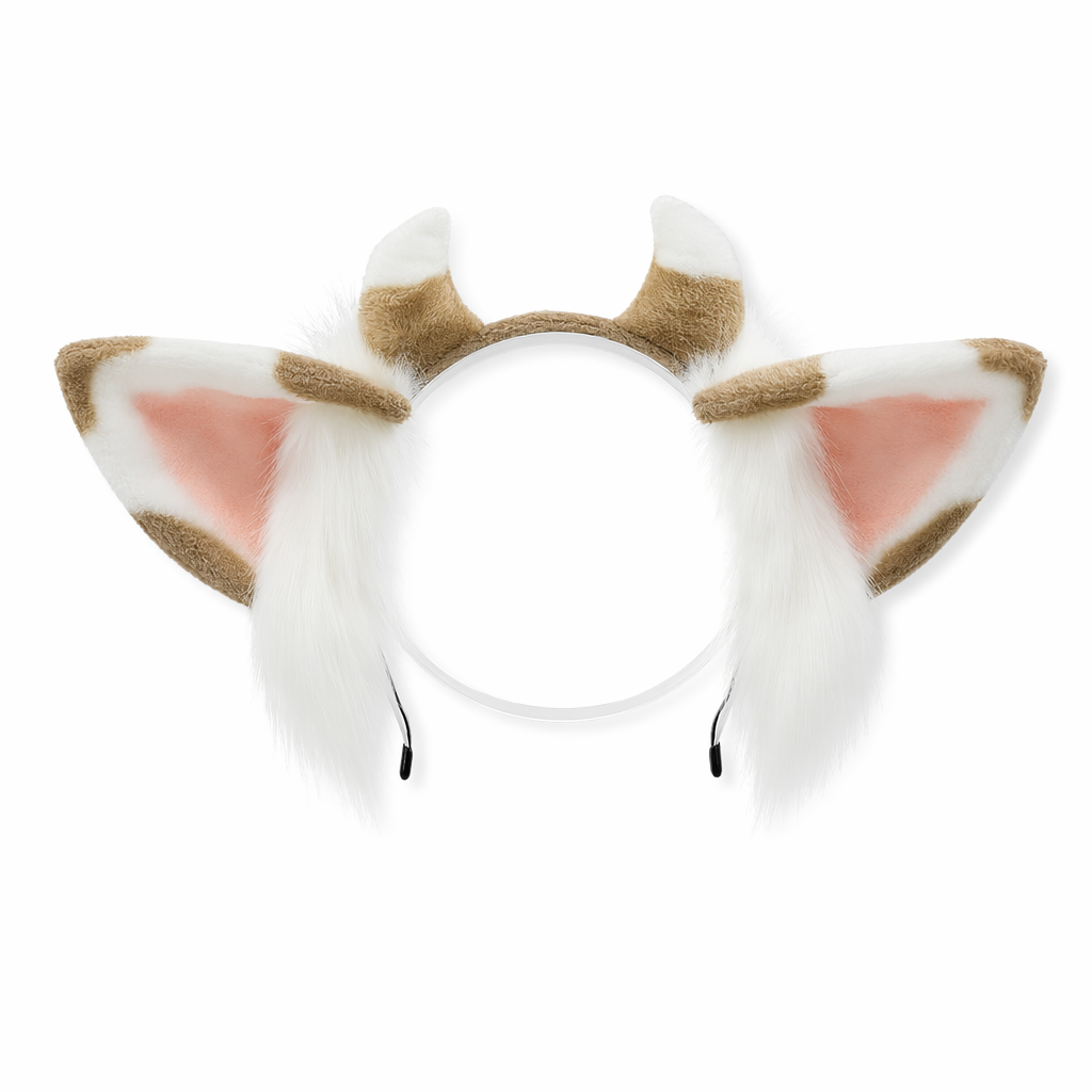Cow Ear Cartoon Headband Cosplay Khaki