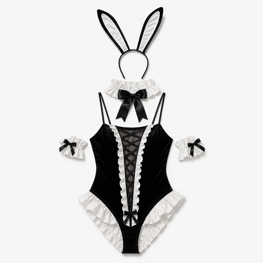Velvet Lolita Bunny Cosplay: Ruffled Strap One-piece L