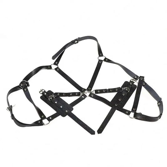 Leather BDSM Lingerie: Amorino Crotchless Harness