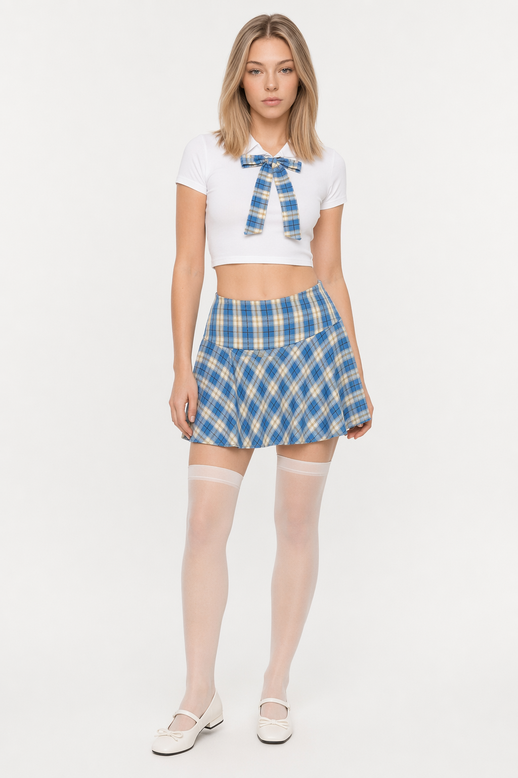 Anime School Girl Costume Set: Amorino Blue