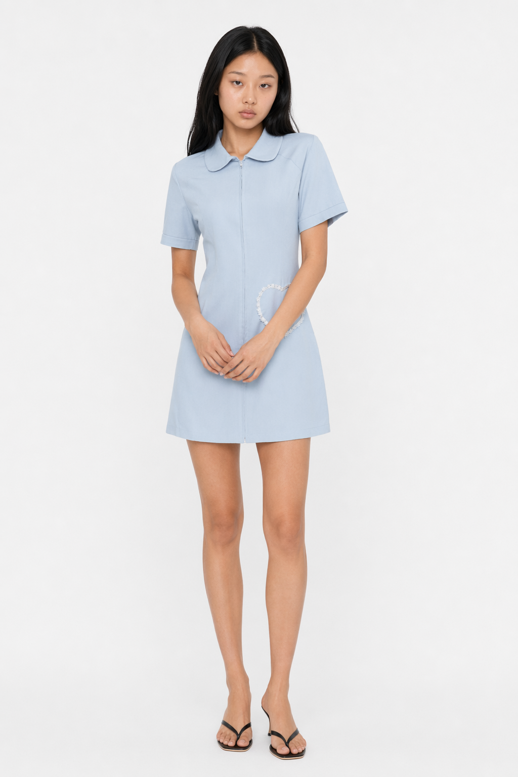 Amorino Plus Size White Nurse Uniform Blue