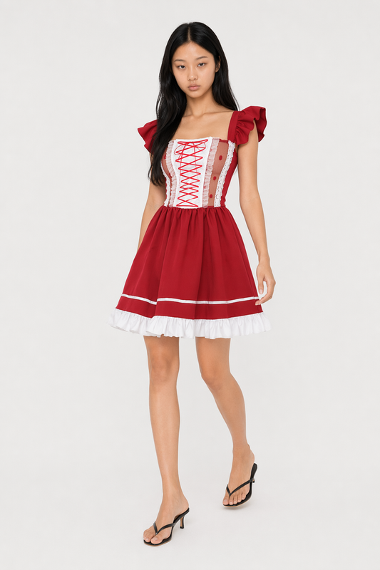 Red Lolita Cosplay Dress Red