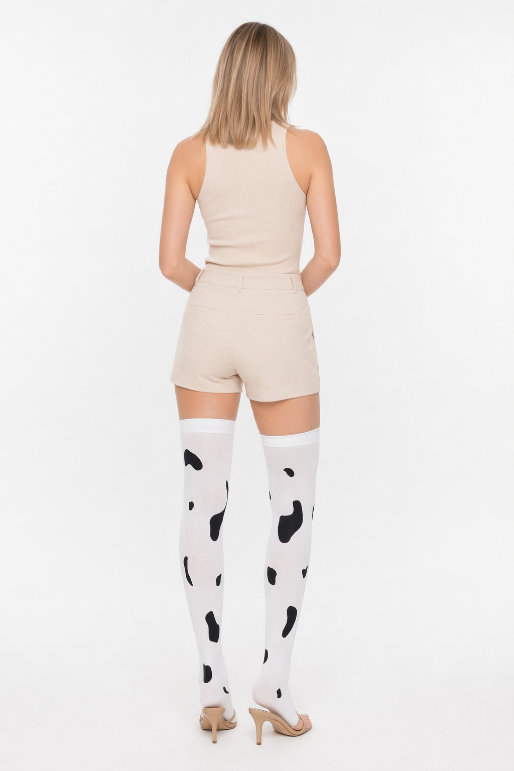 Cow Thigh Highs Costume Accessory White