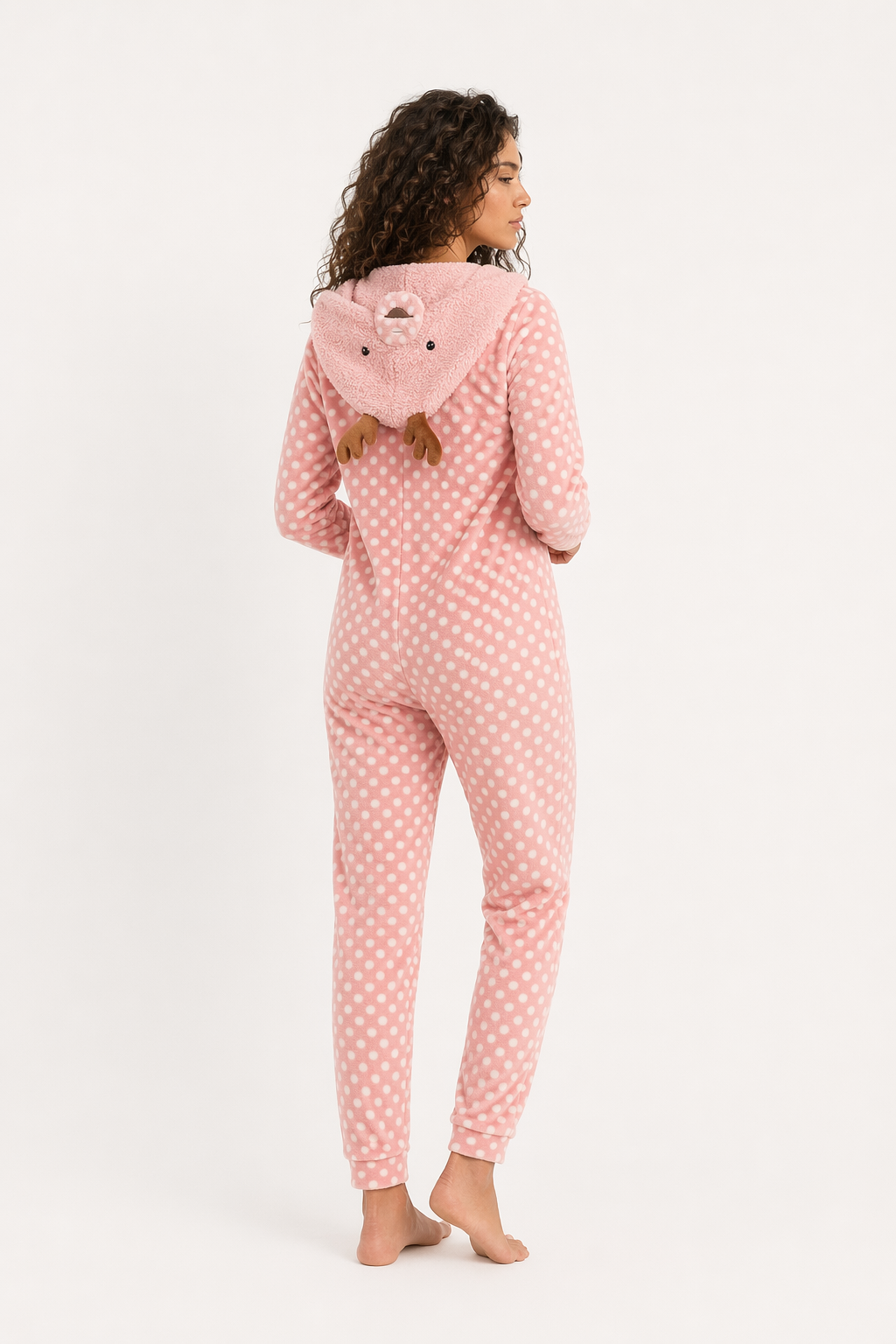 Women's Reindeer Animal Christmas Pajamas Pink