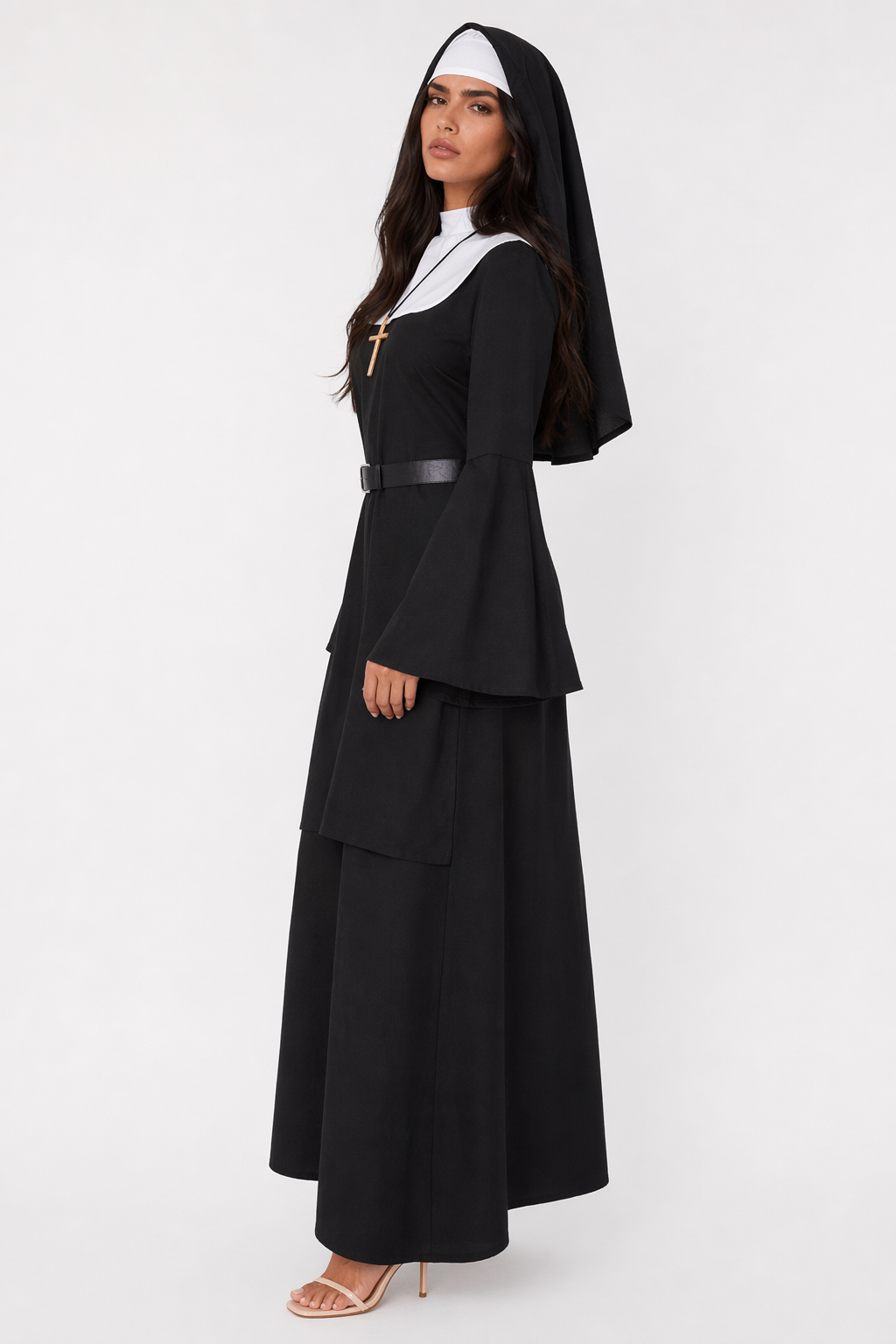 Plus Size Scary Nun Costume Black