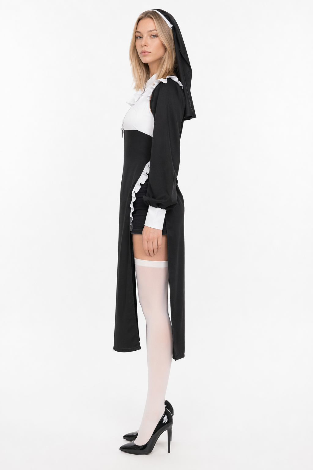 Halloween Costume for Adults: Black Nun Outfit Black