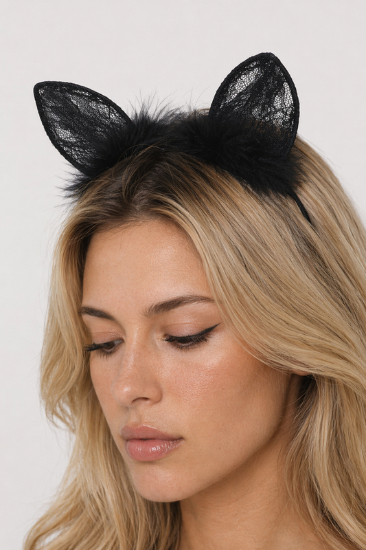 Cute Headband with Cat Ears Black 1