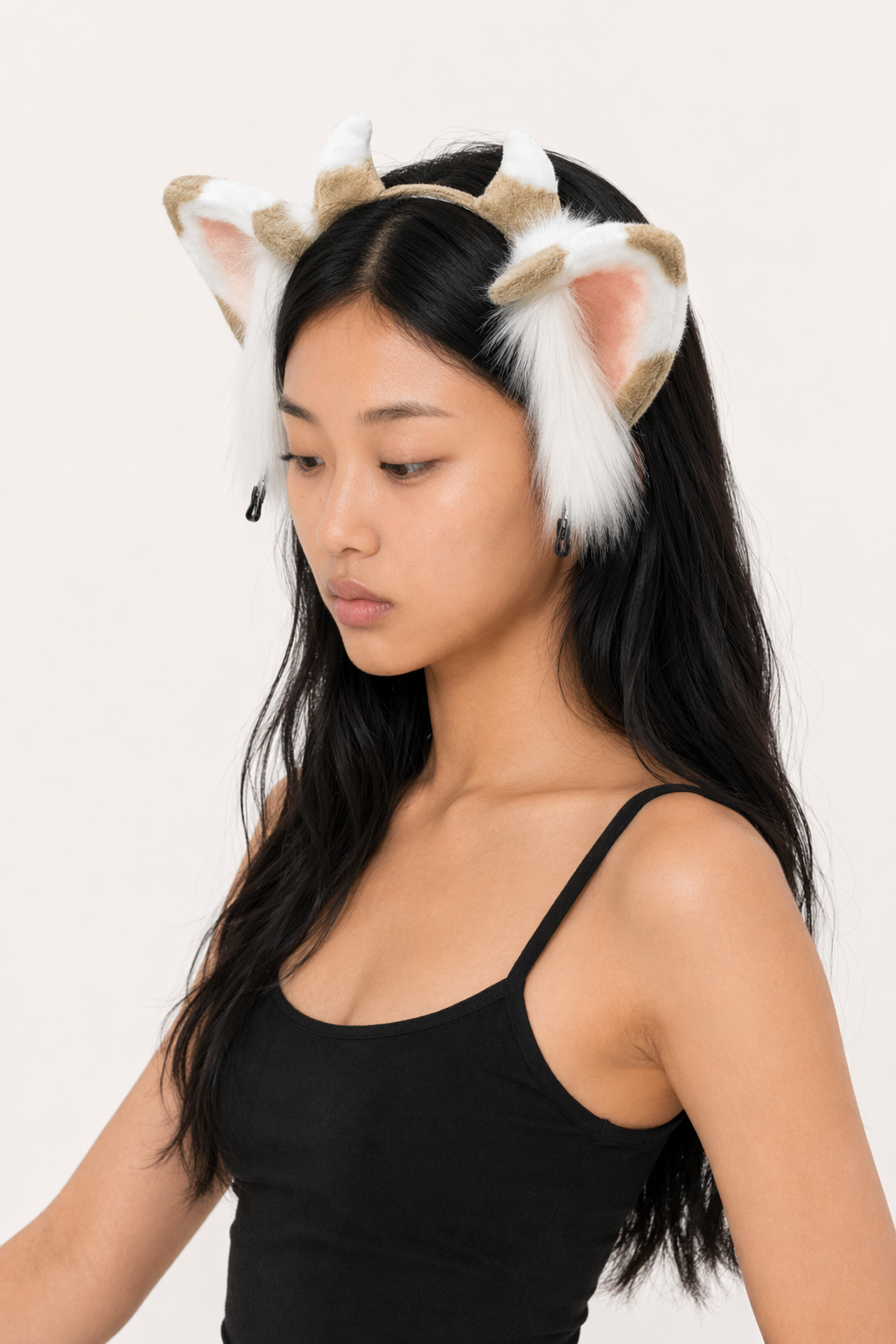 Cow Ear Cartoon Headband Cosplay Khaki