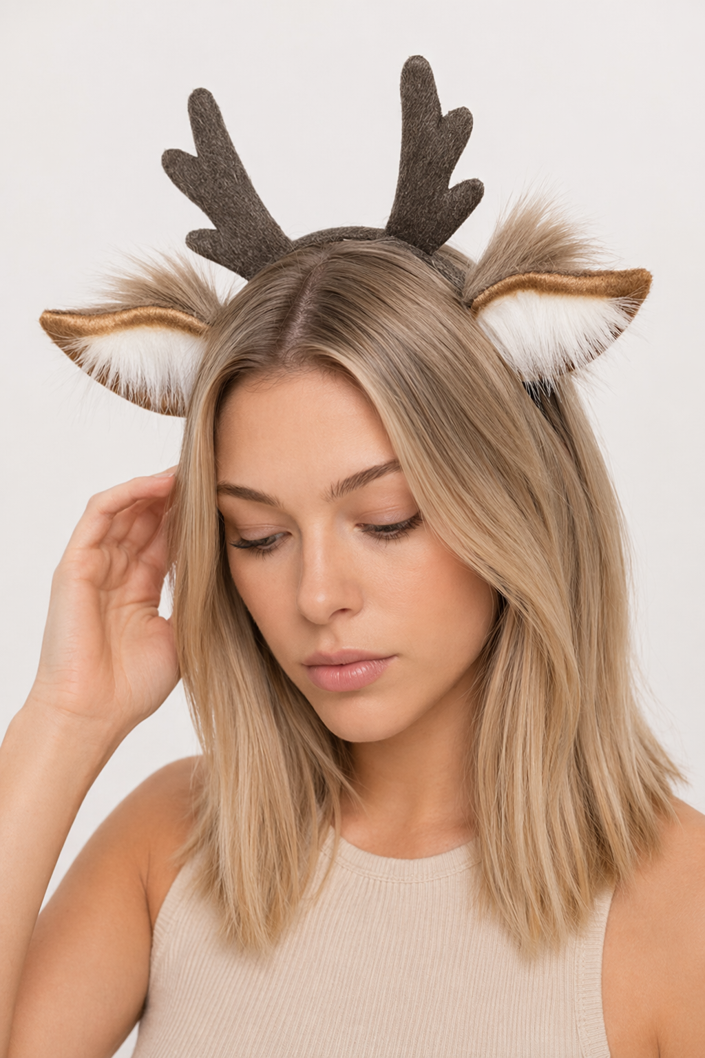 Xmas Party Reindeer Costume - Adults Elk Headpiece A