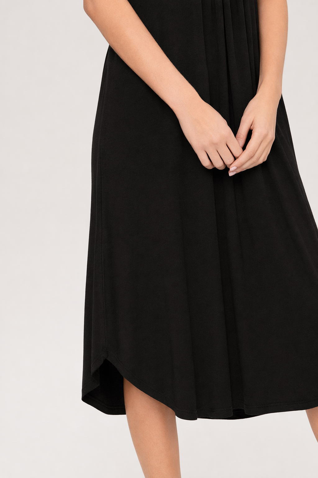 V-Neck Midi Lounge Dress Black