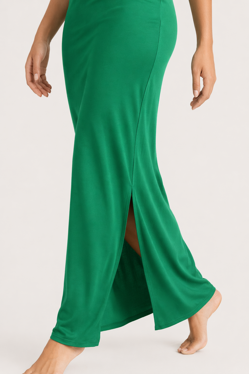 Backless Cowl Neck Sleeveless Cami Dress Green