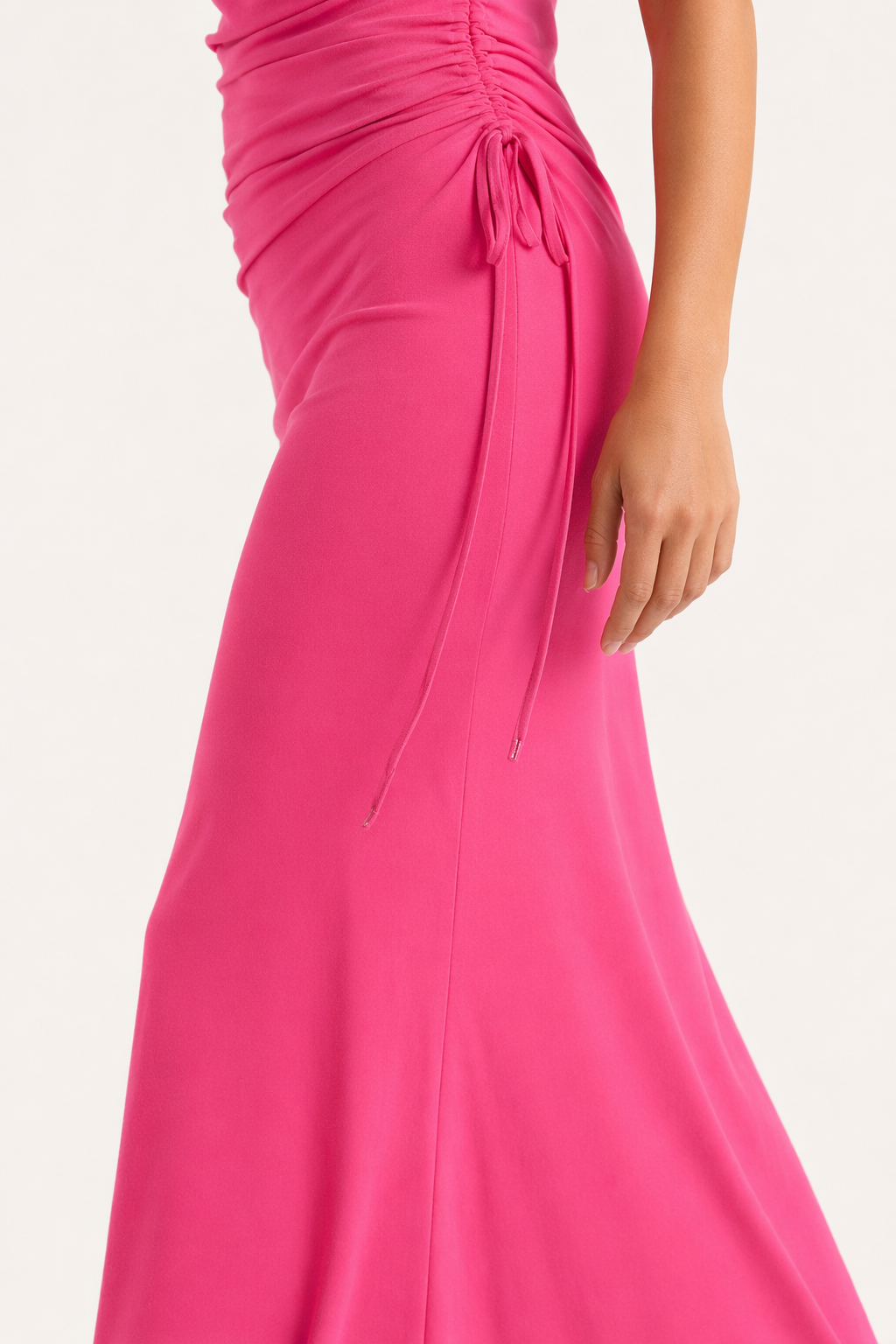 Backless Cowl Neck Sleeveless Cami Dress Hot Pink