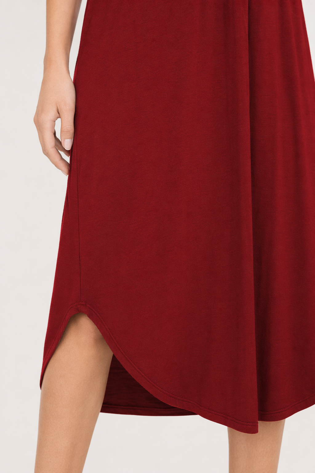 V-Neck Midi Lounge Dress Scarlet