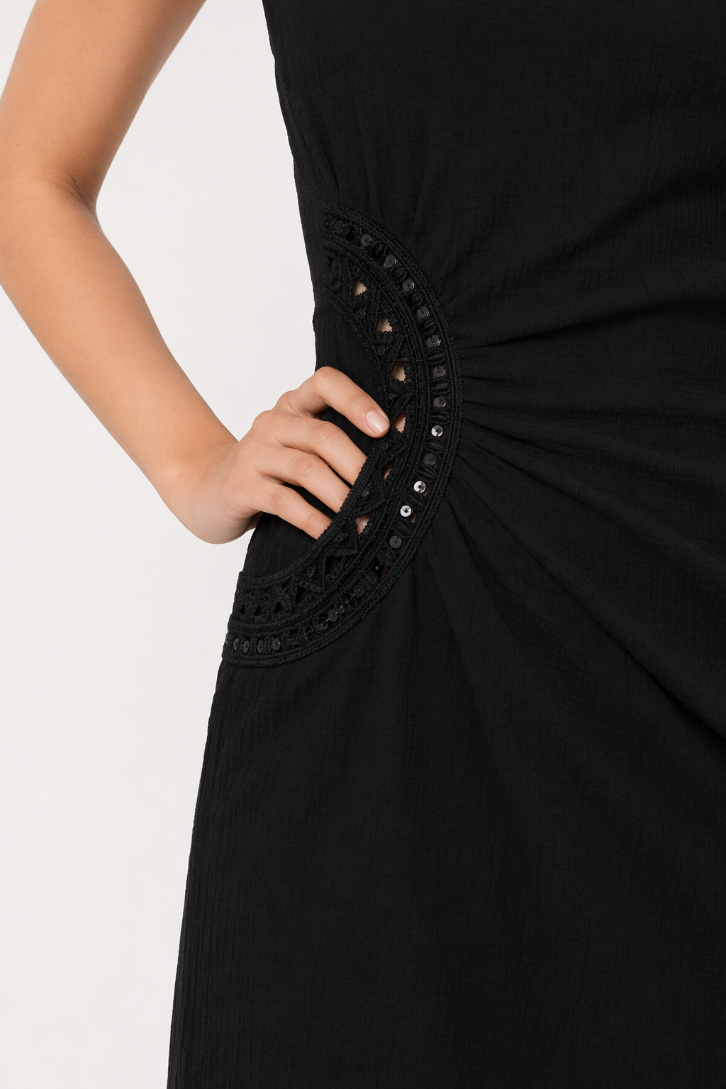 Honey Slit One Shoulder Sleeveless Maxi Dress Black
