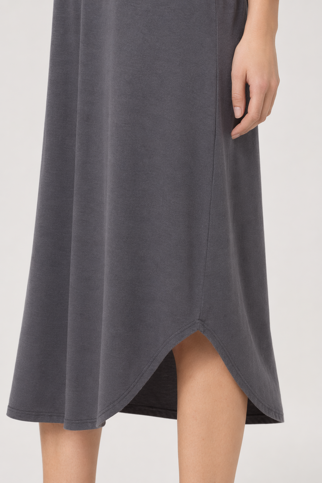 V-Neck Midi Lounge Dress Dark Gray