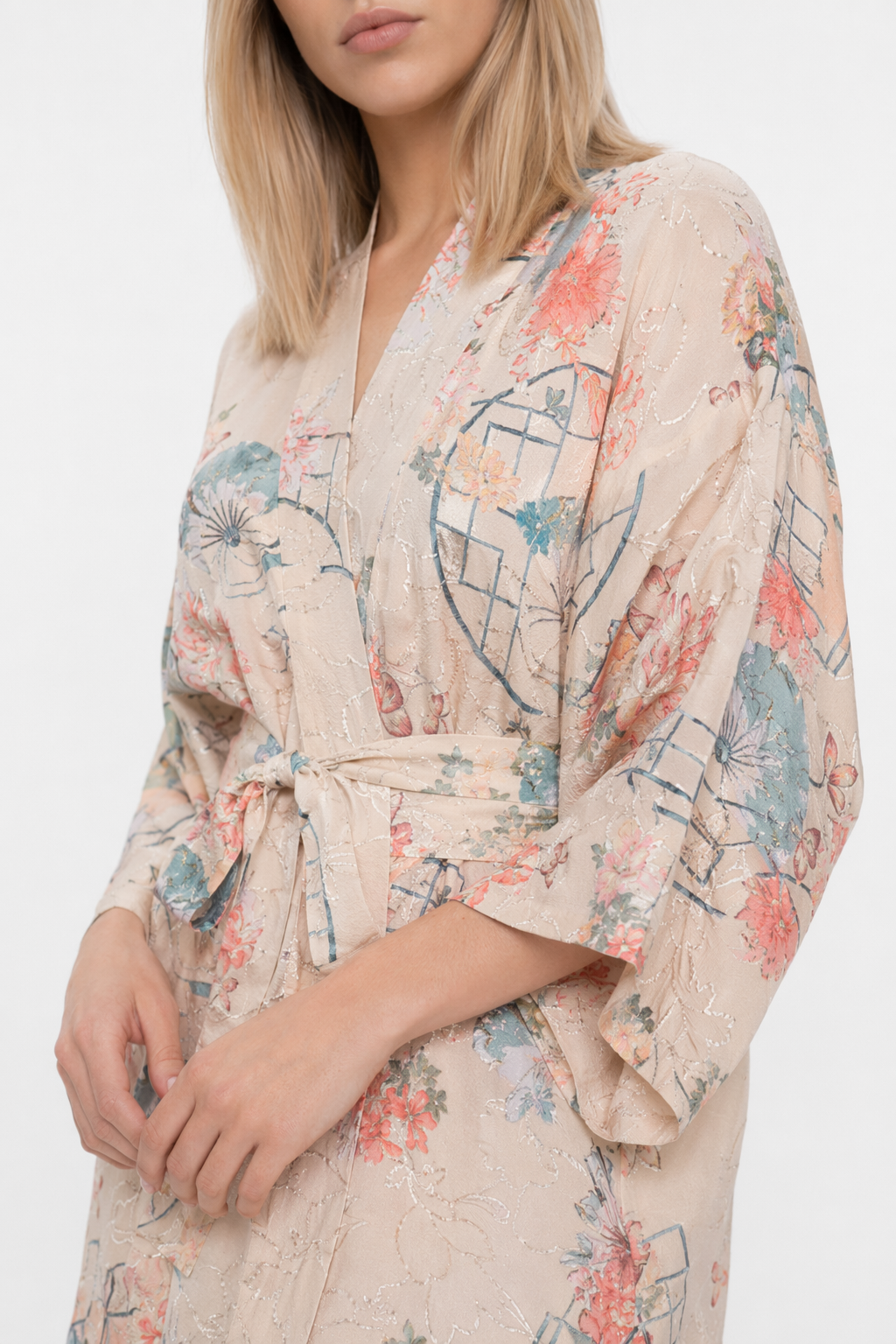 Amorino Geisha Yukata Sleepwear Set Beige