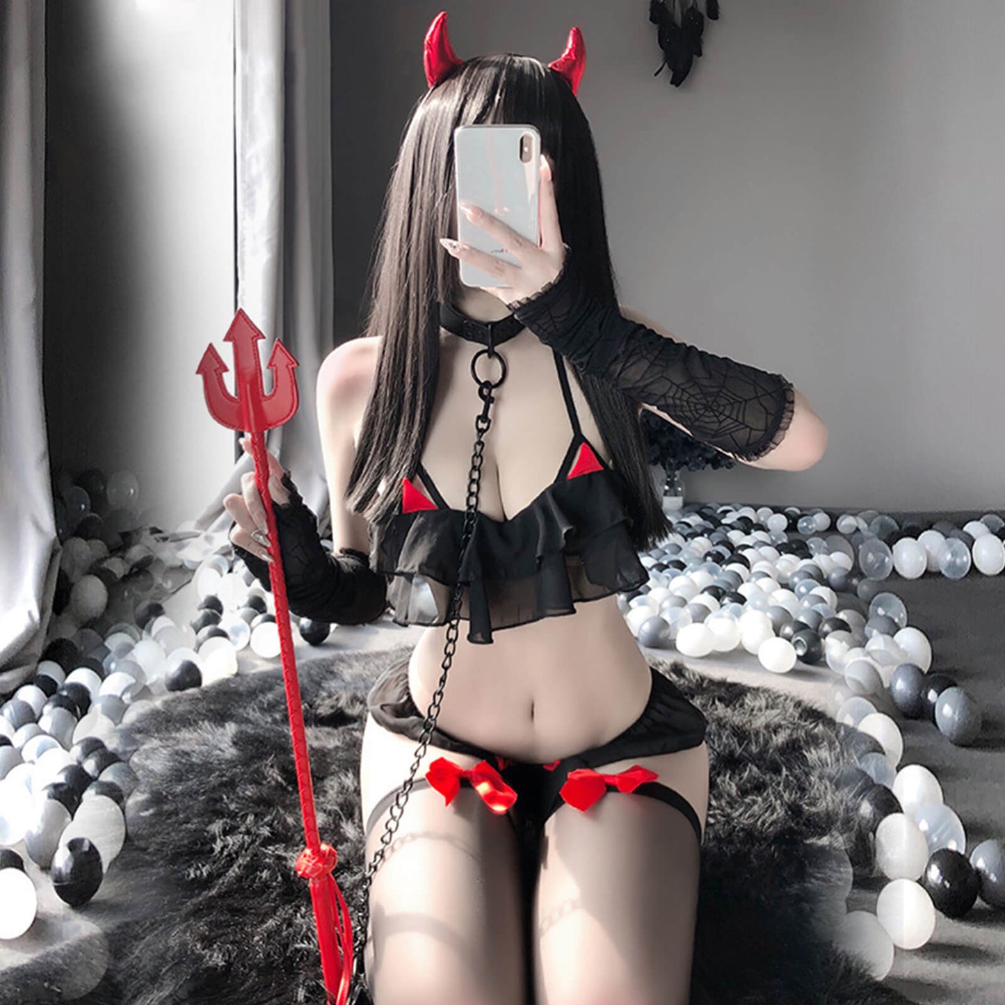 Anime Cosplay Devil Chiffon Bikini