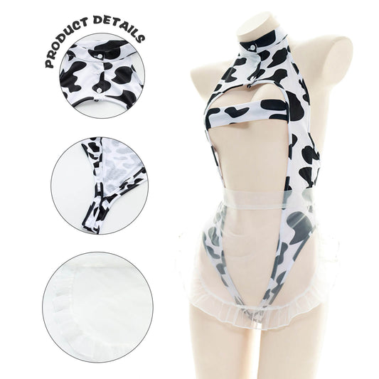 Cow-Print Anime Maid Lingerie