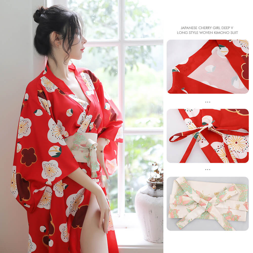 Sakura Kimono Sleepwear: Floral Satin