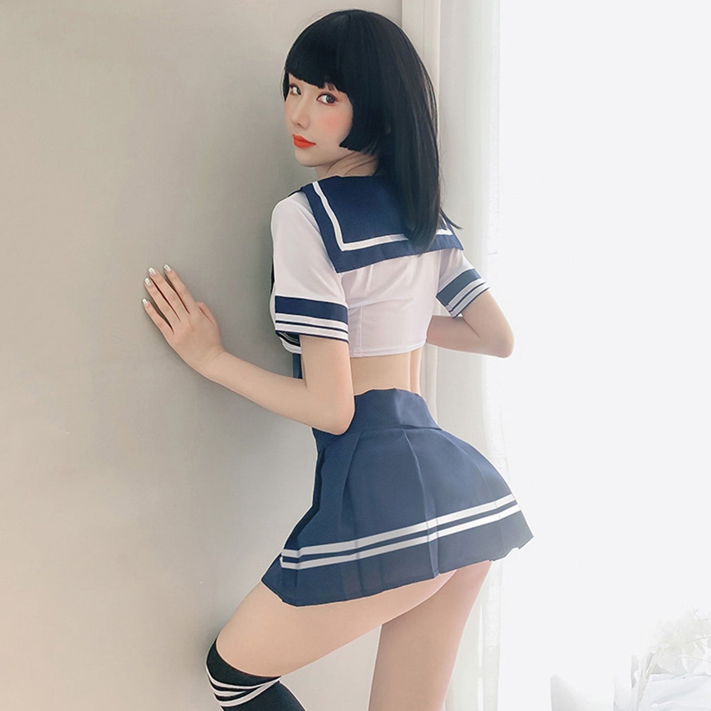 Japanese Schoolgirl Cosplay Outfit:  Crop Top & Skirt
