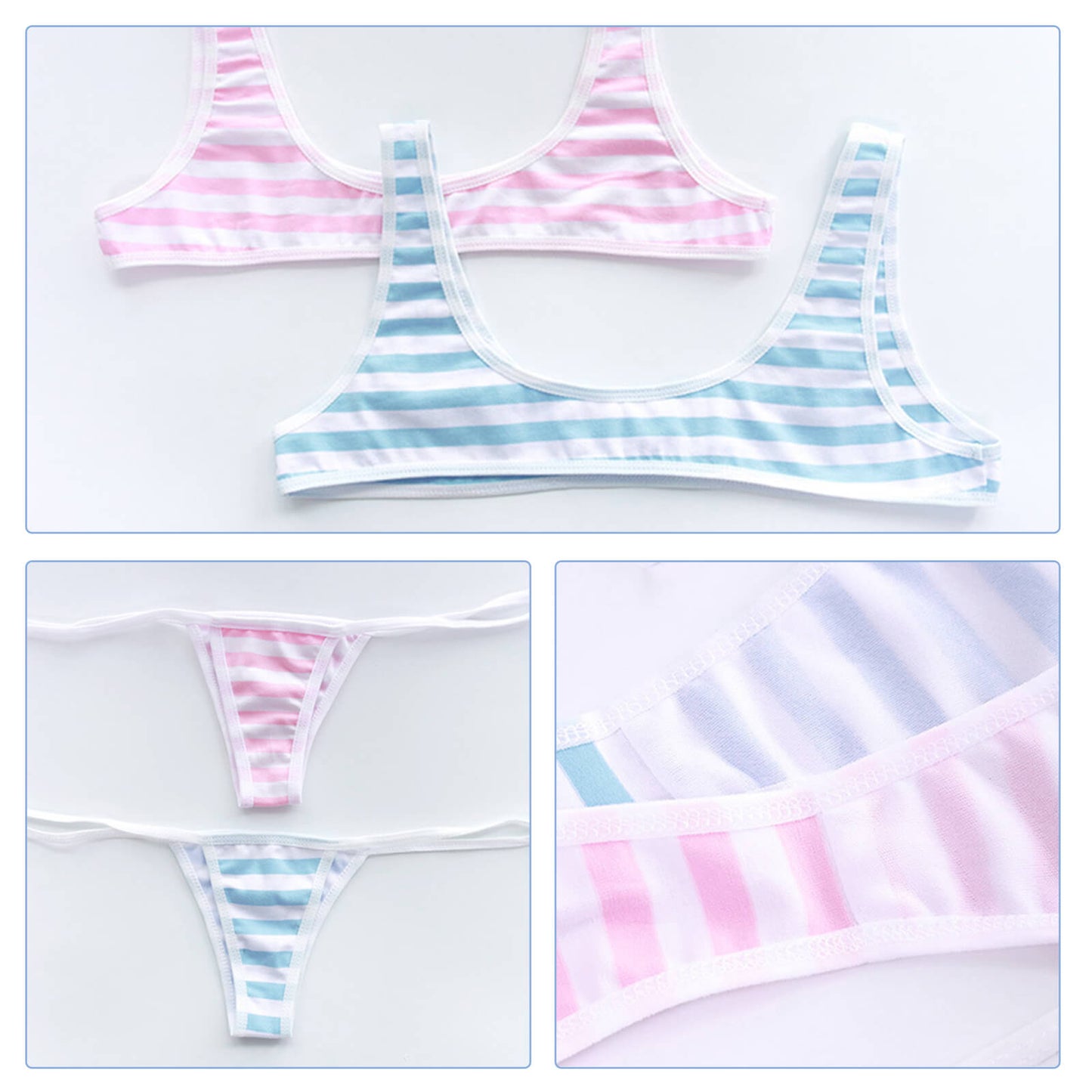 Striped Anime Lingerie Set - Kawaii