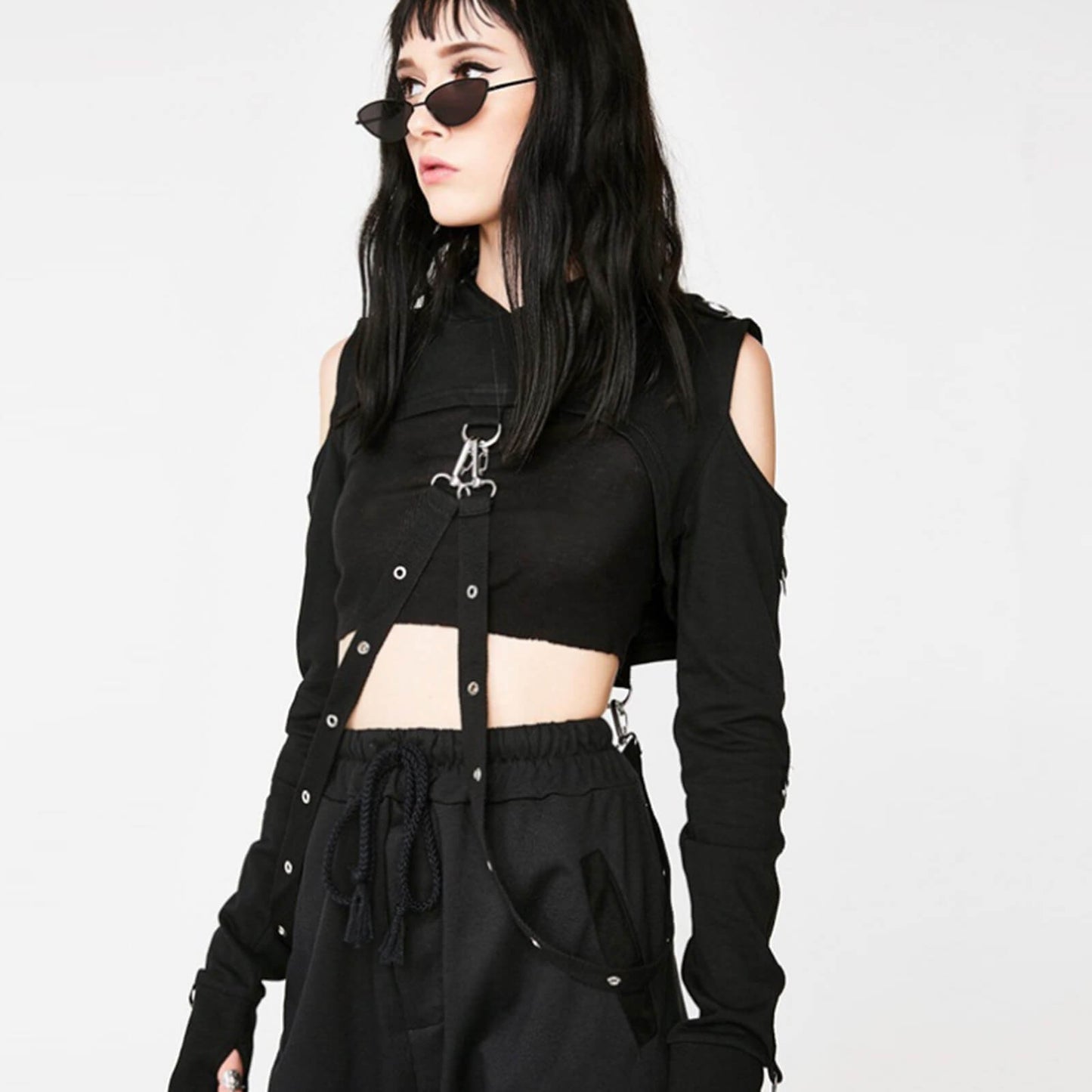 Gothic Street Hoodie Halloween Crop