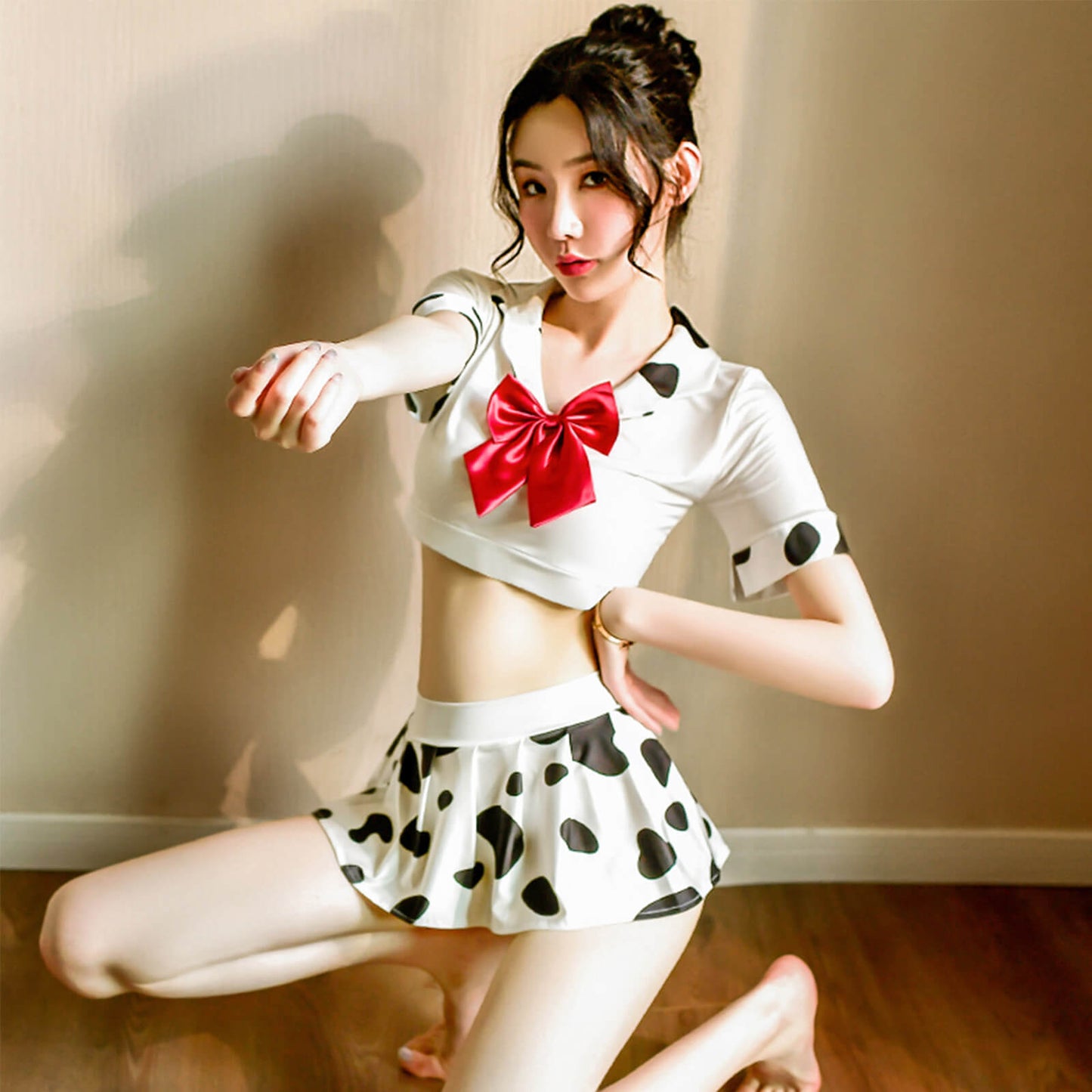 Kawaii Cow Print Schoolgirl Lingerie