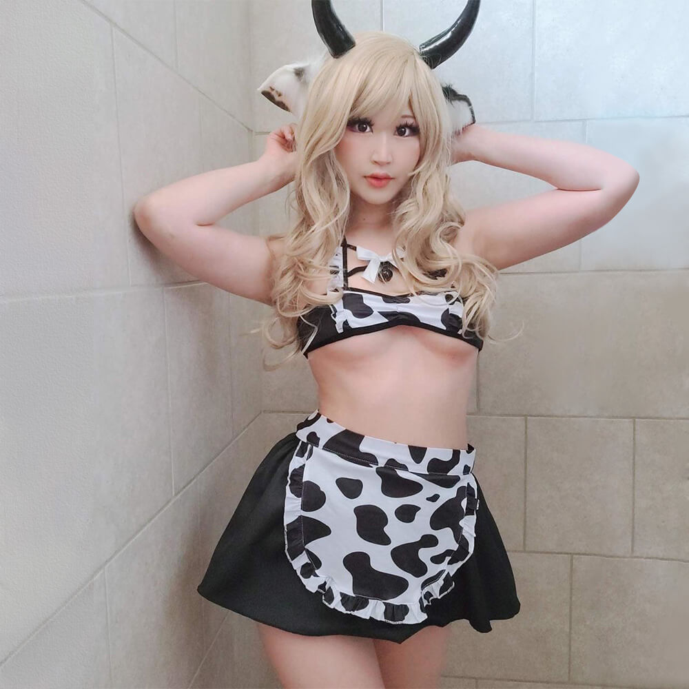 Kawaii Japanese Cow Cosplay Bikini