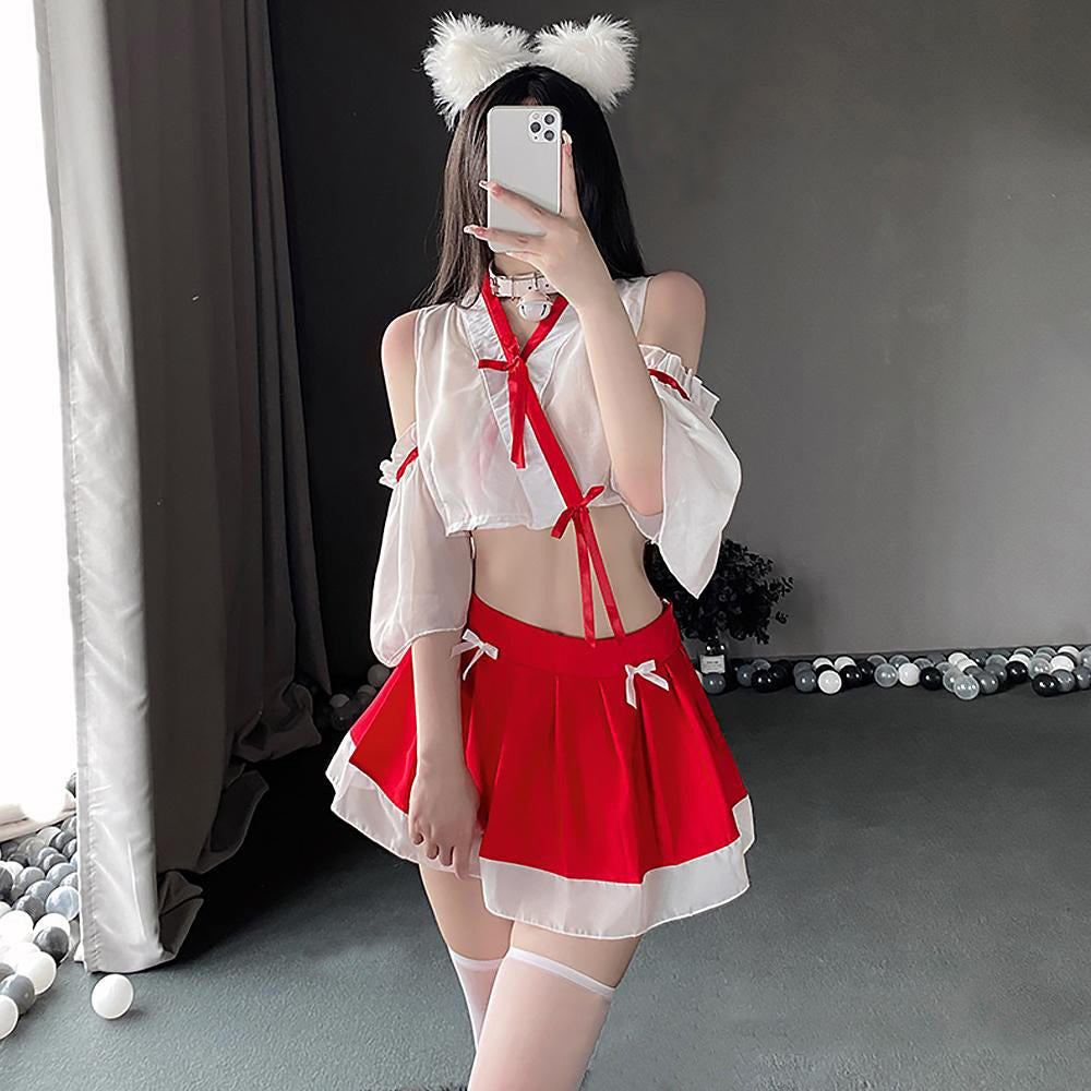 Vintage Transparent Lingerie Set: Sensual Japanese Kimono Maiden