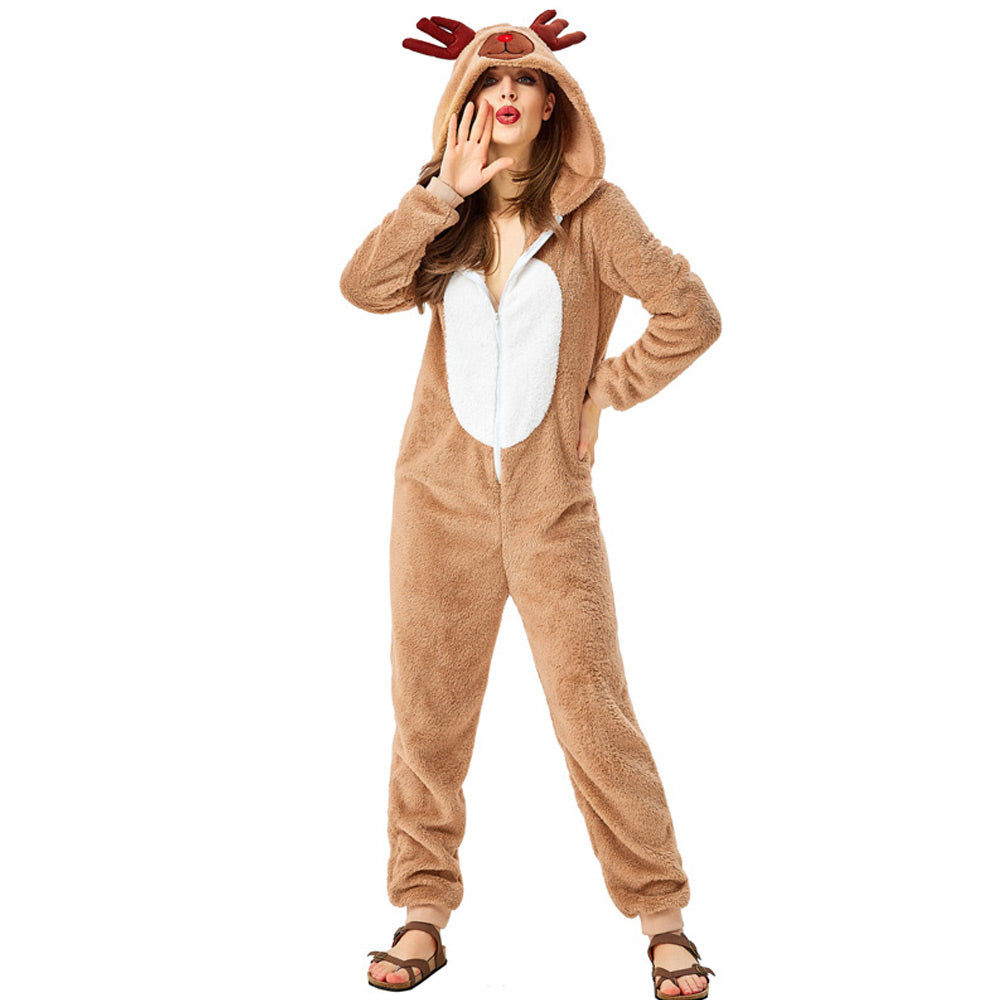 Women's Deer Onesie Costume - Reindeer