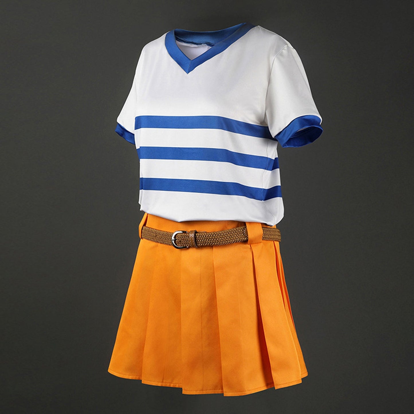 Adult Nami Cosplay Outfit Striped Skirt