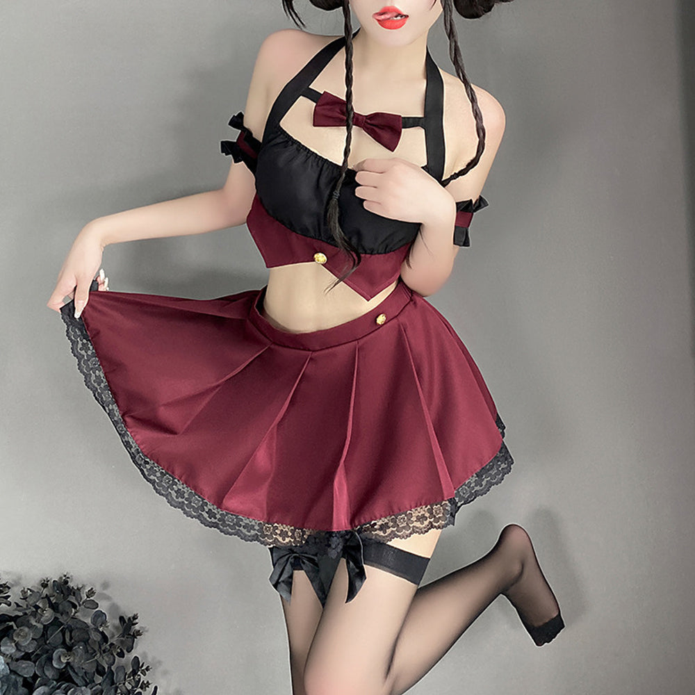 Anime Schoolgirl Cosplay Lingerie Set