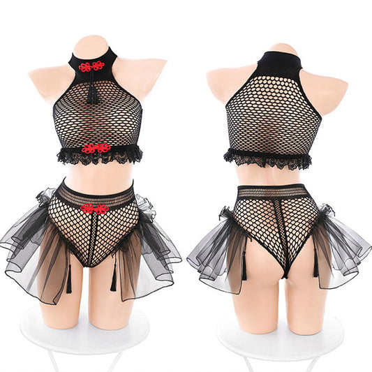 Chinese Fishnet Lingerie Set 2-Piece