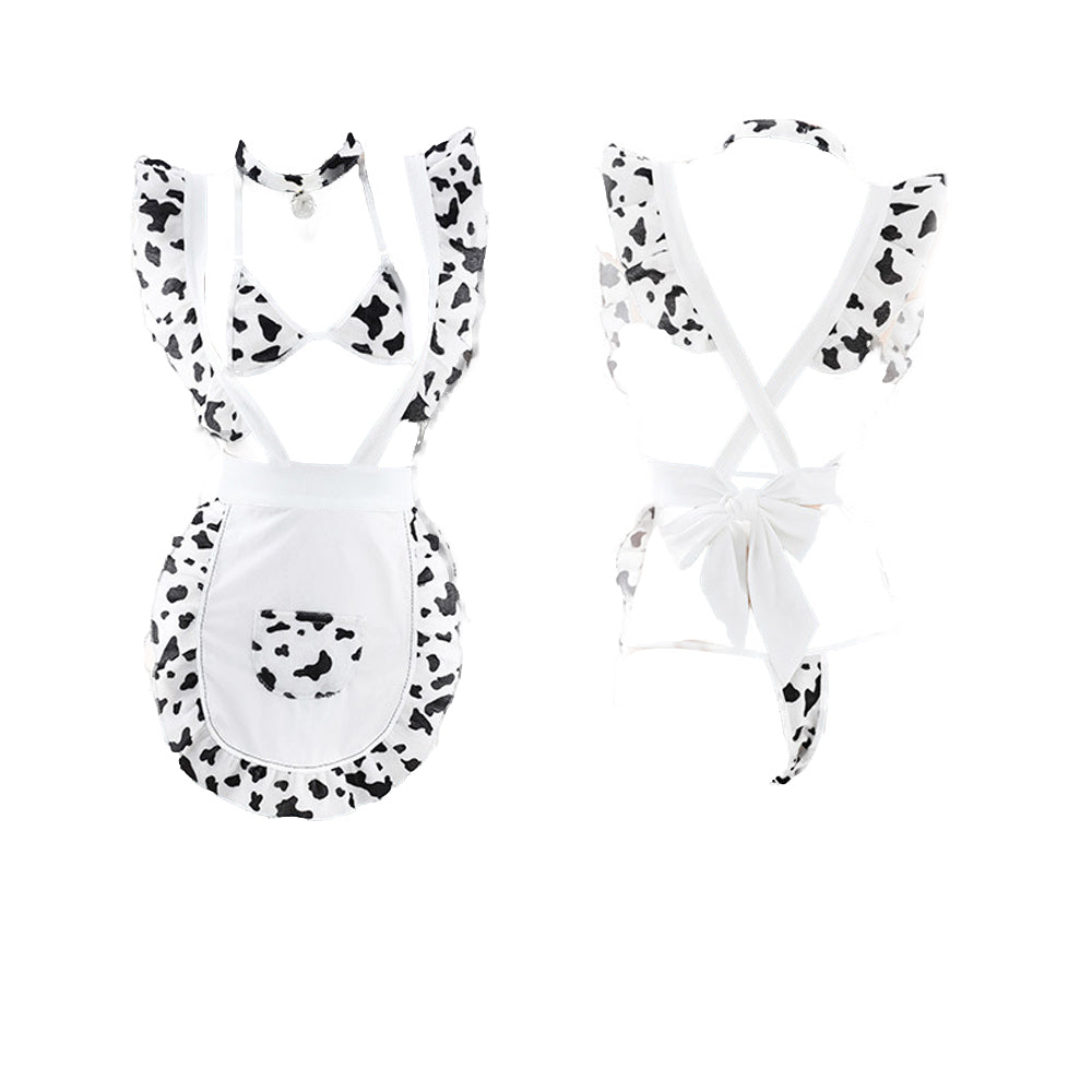 Maid Lingerie Set with Cow Print