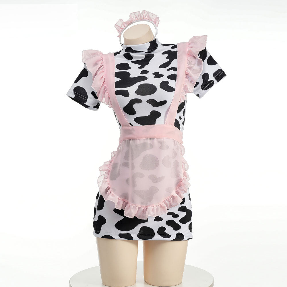 Adorable Anime Cow-print Lingerie Set