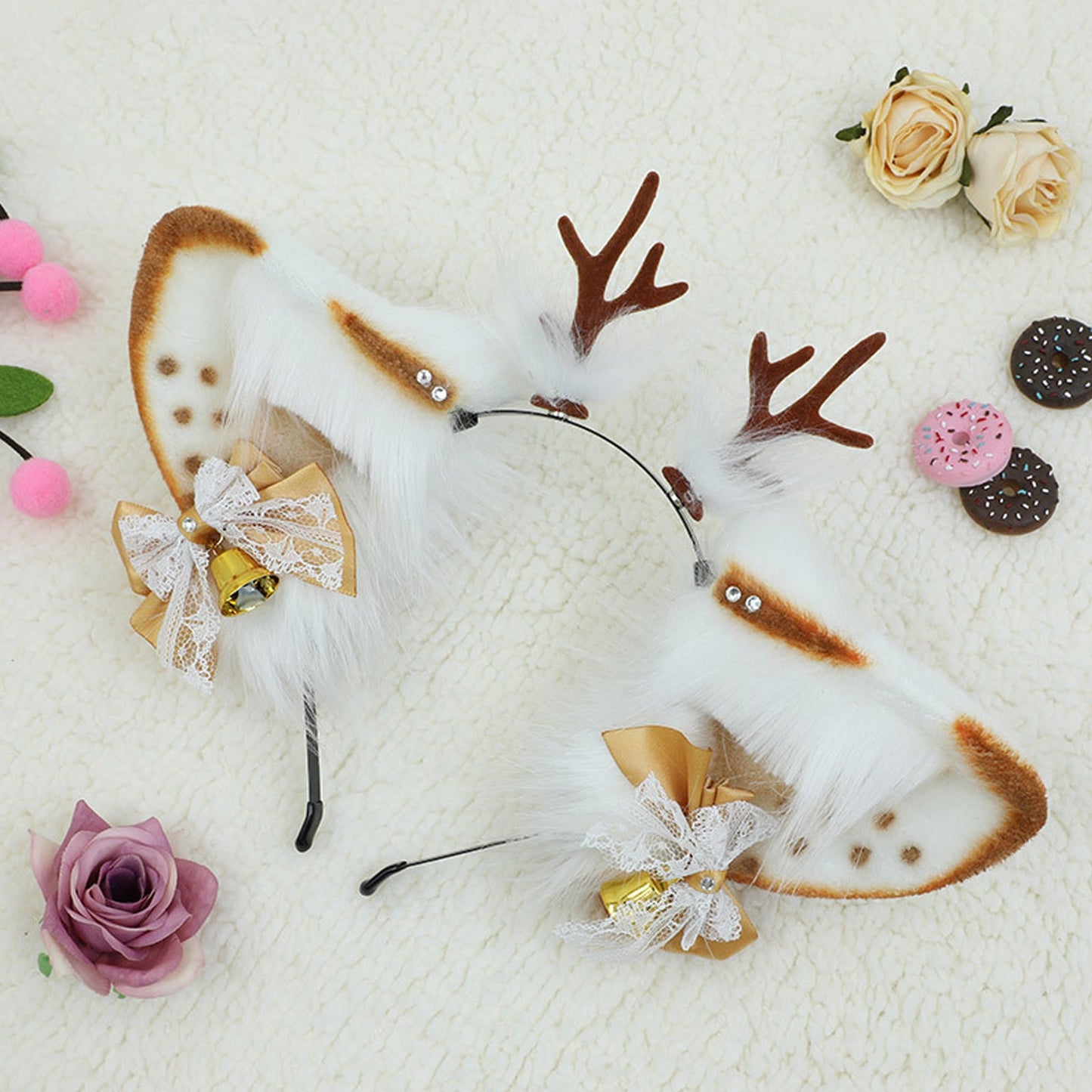 Plush Elk Hair Hoop: Christmas