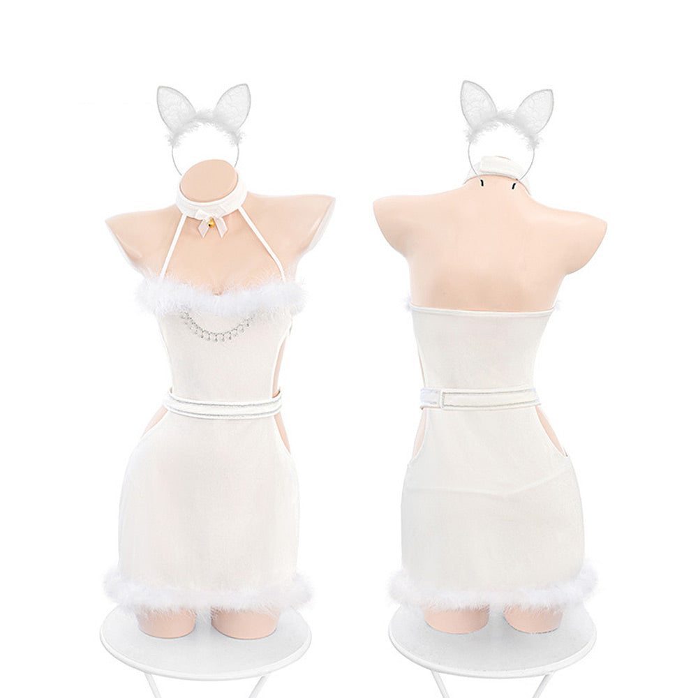 White Christmas Bunny Costume Lingerie