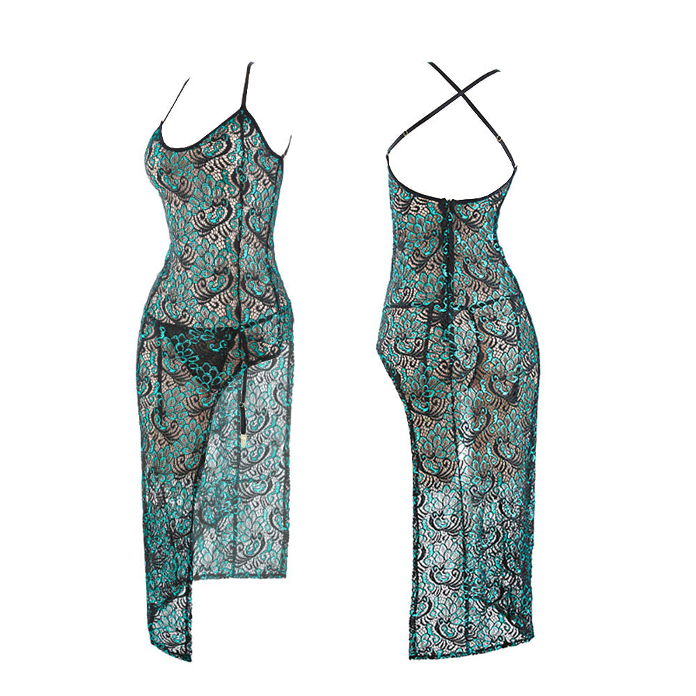 Peacock Lace Chinese Qipao Dress