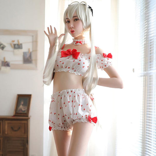 Cute Strawberry Print Lolita Lingerie