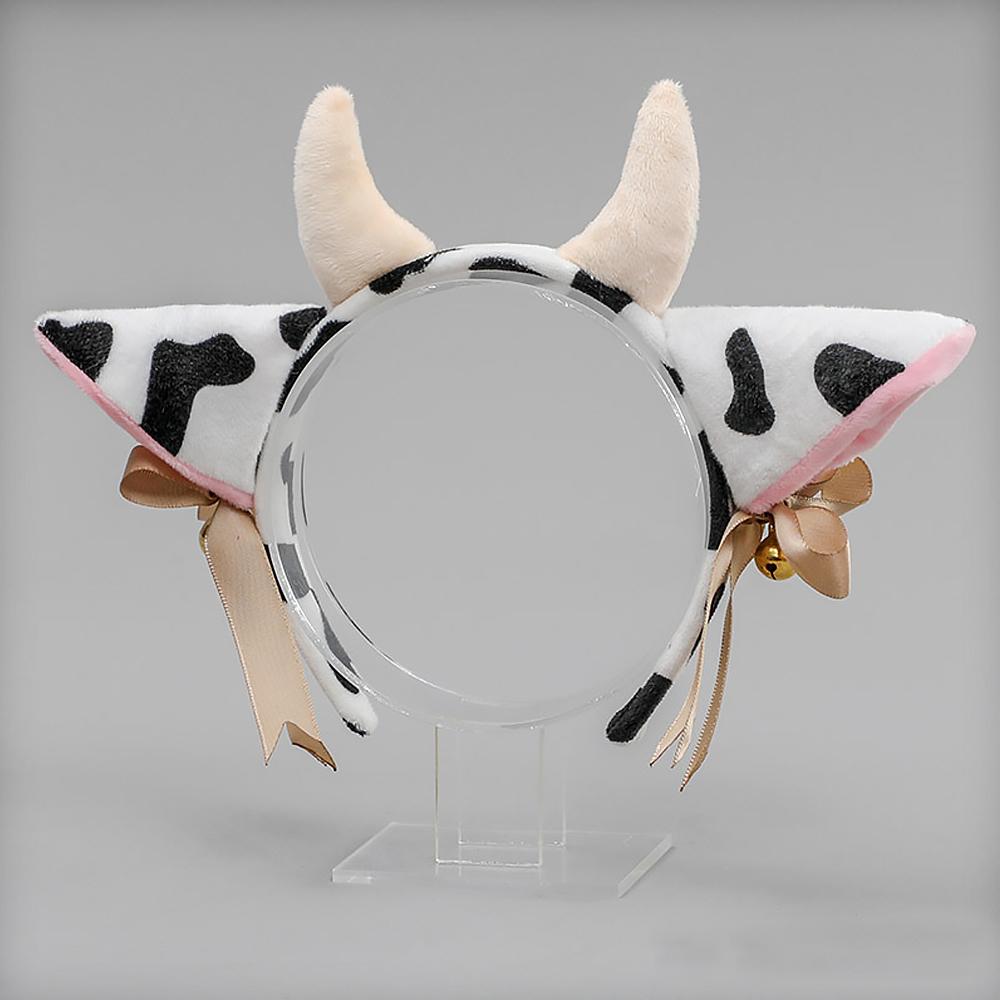 Animal Cosplay Cow Headband with Ribbon Bow Bells