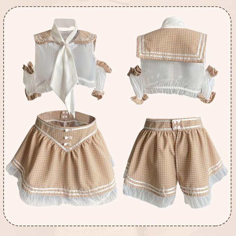 Adorable Schoolgirl Lingerie Set: See-Through Top and JK Plaid Skirt