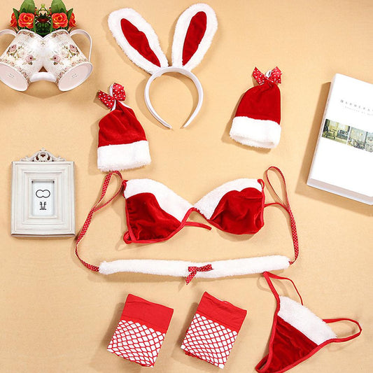 Bunny Cosplay Lingerie Set: Festive Anime-Inspired Micro Bikini