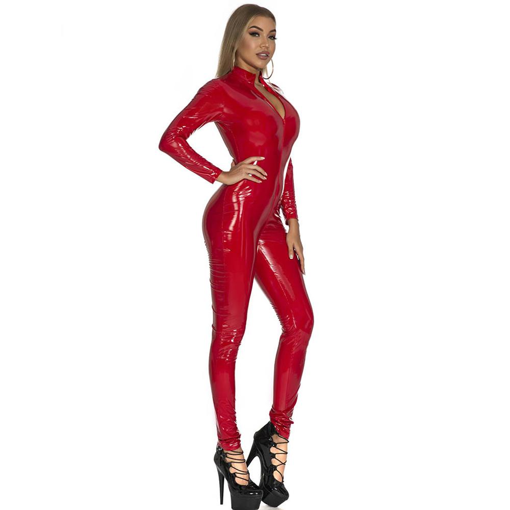 Women's Long Sleeve Plus Size Latex Catsuit