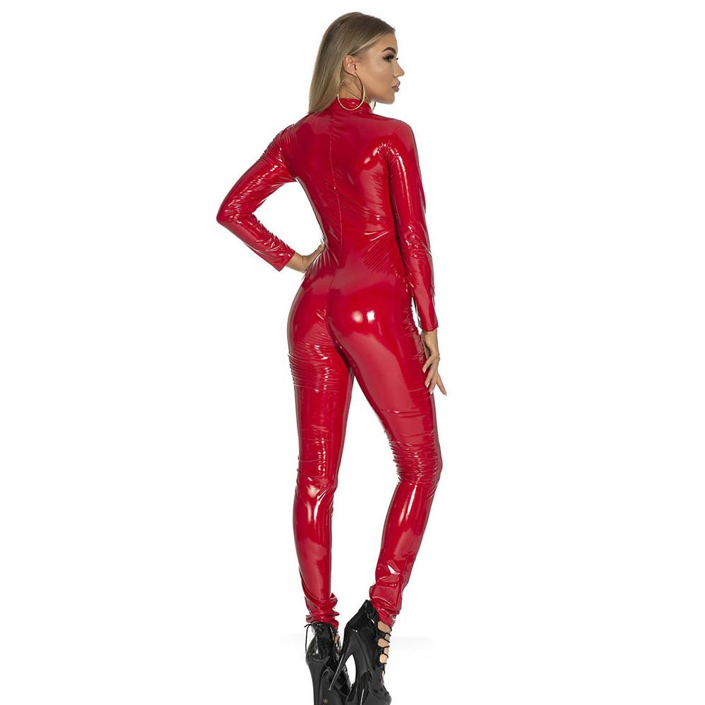 Women's Long Sleeve Plus Size Latex Catsuit