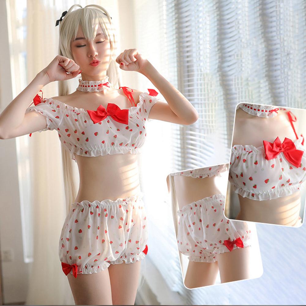 Cute Strawberry Print Lolita Lingerie