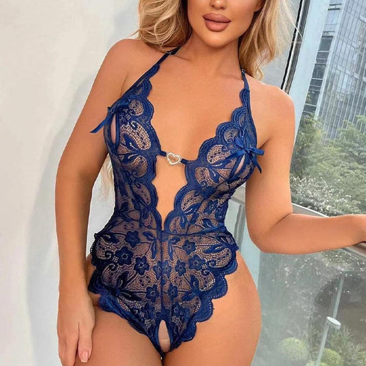 Irresistible Lace V-Neck Catsuit - Plus Size
