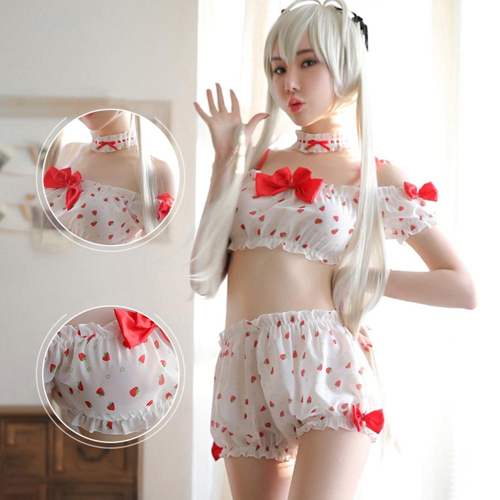 Cute Strawberry Print Lolita Lingerie