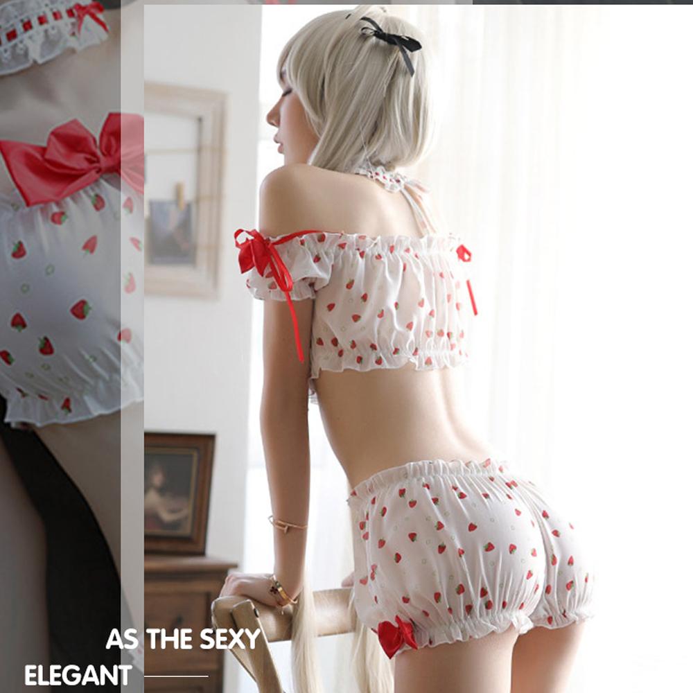 Cute Strawberry Print Lolita Lingerie